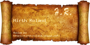 Hirth Roland névjegykártya